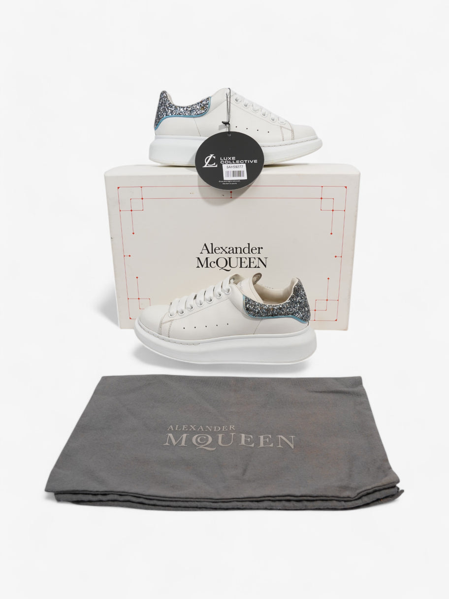 Alexander McQueen Oversized Sneakers White / Blue Glitter Leather EU 37.5 UK 4.5 Image 11