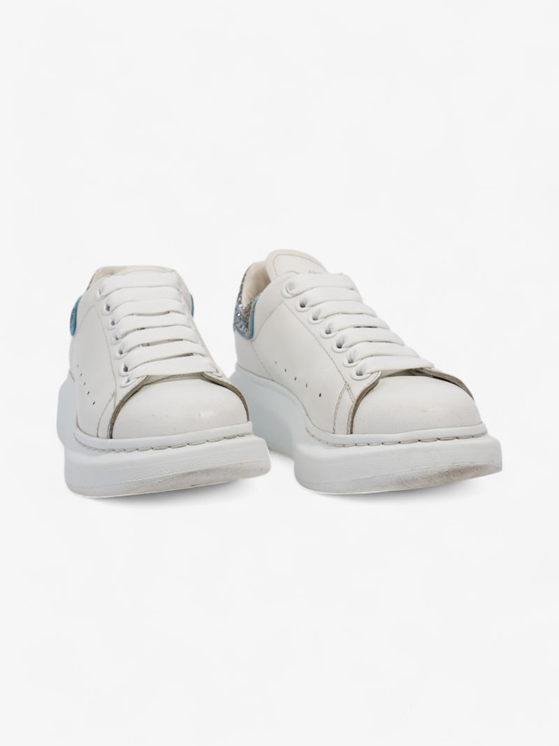  Alexander McQueen Oversized Sneakers White / Blue Glitter Leather EU 37.5 UK 4.5