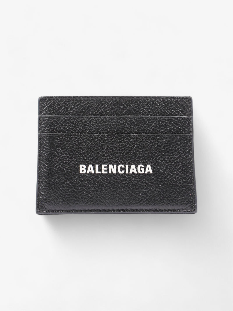  Balenciaga Logo Card Holder Black / White Leather
