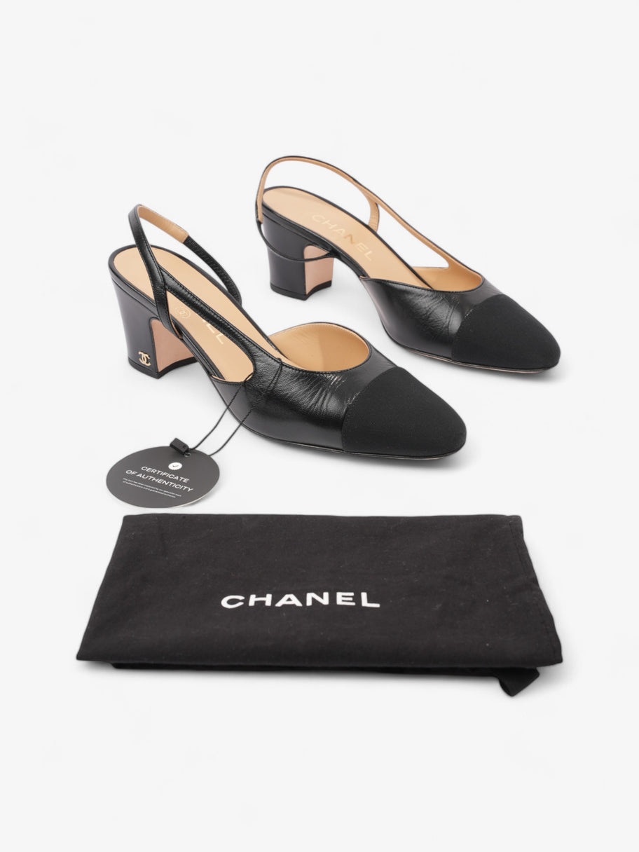 Chanel CC Slingback Pumps 65mm Black Leather EU 38 UK 5 Image 10