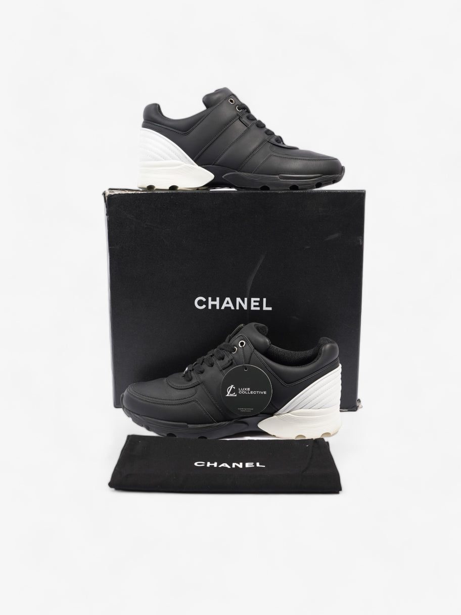 Chanel CC Logo Sneakers Black / White Leather EU 40.5 UK 7.5 Image 10