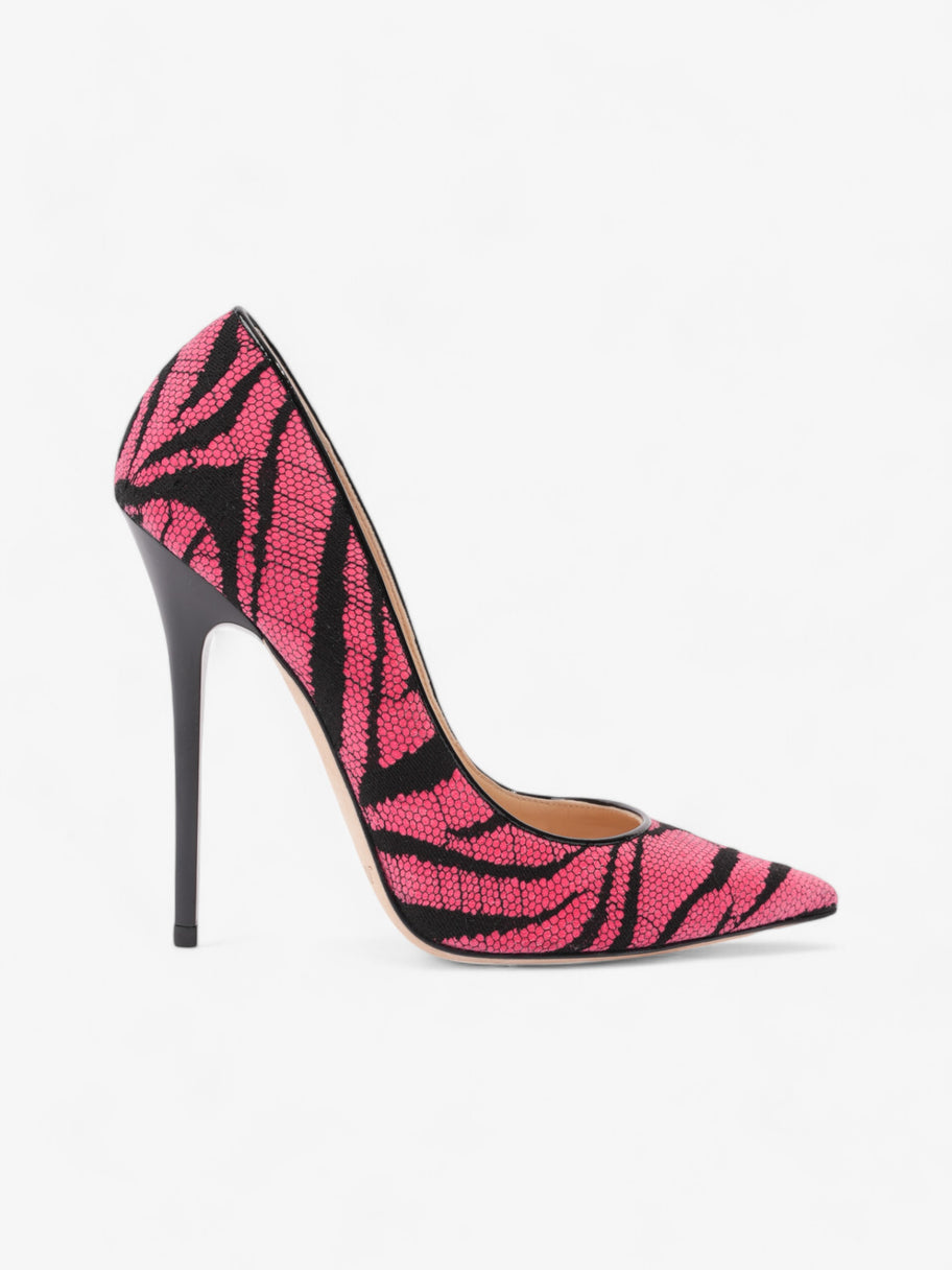 Jimmy Choo Zebra Lace On Heels 120mm Pink Black Lace EU 36 UK 3 Luxe Collective