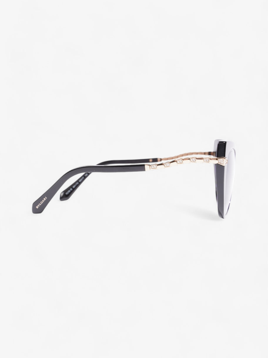 Bvlgari Cat Eye Sunglasses Black / Gold Acetate 140mm Image 4