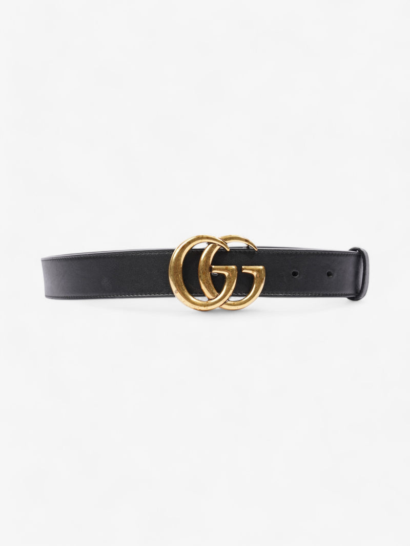  Gucci GG Marmont Thin Belt Black / Gold Leather 85cm / 34