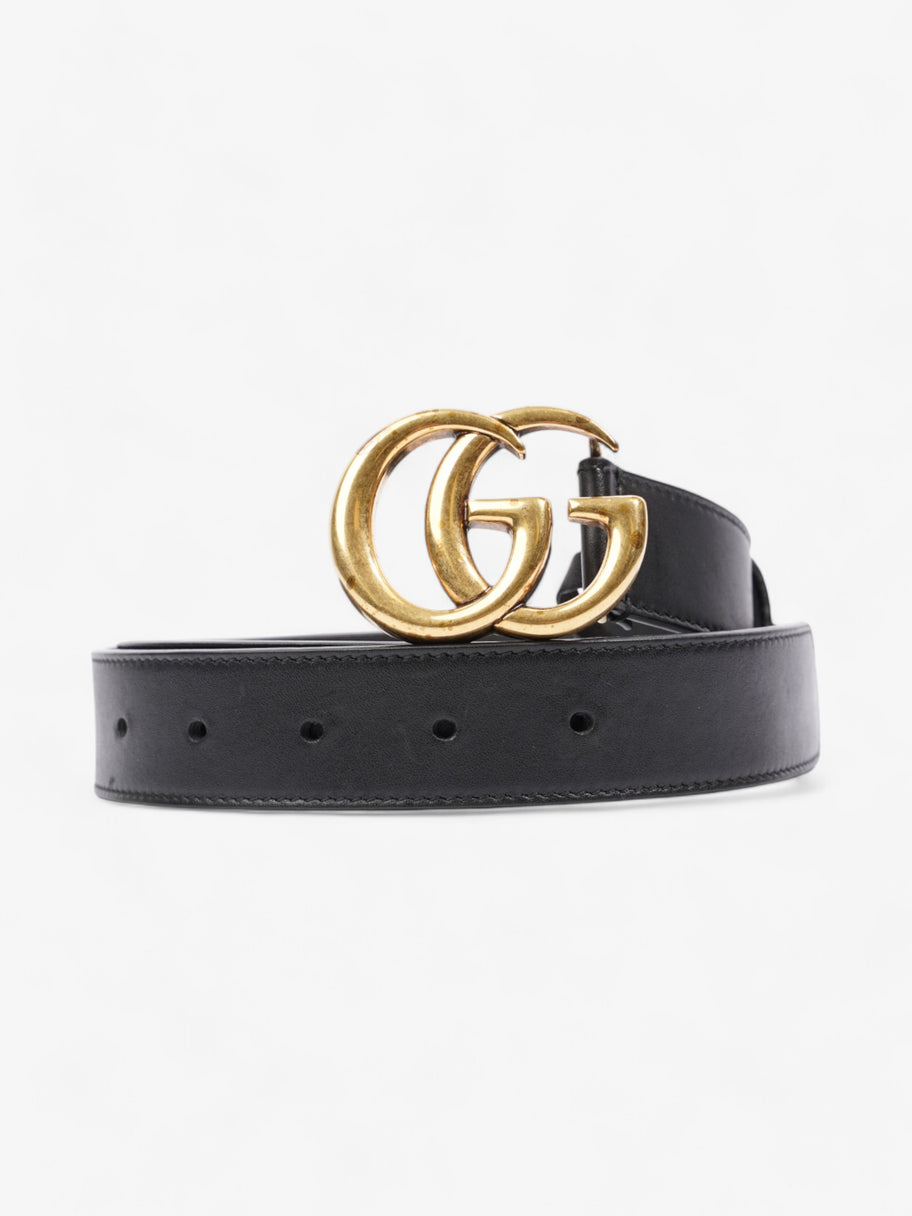 Gucci GG Marmont Thin Belt Black / Gold Leather 85cm / 34