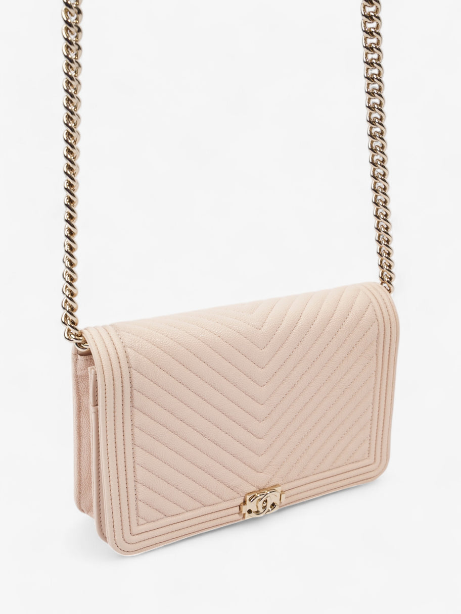 Chanel Boy Wallet on Chain Pink Nude Caviar Leather Image 7