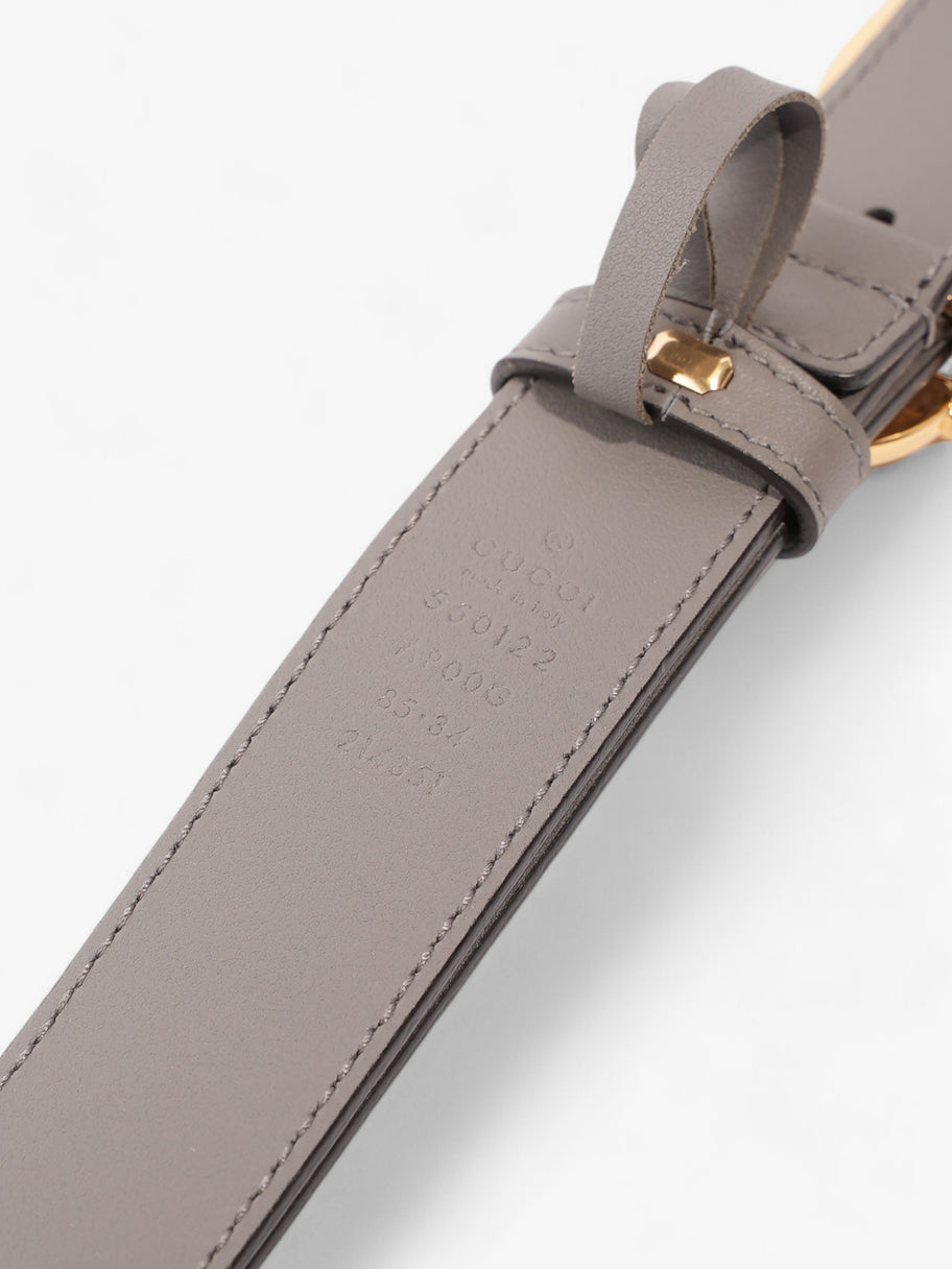 Gucci Horsebit Belt Grey / Gold Leather 85cm / 34