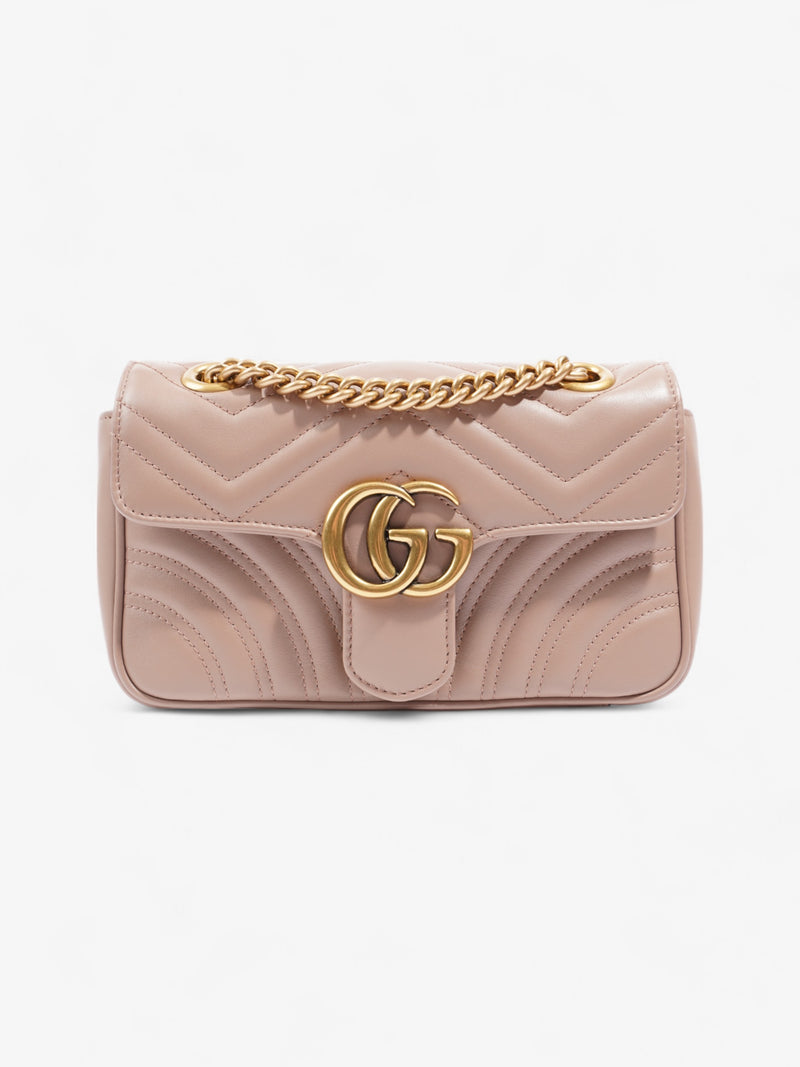  Gucci GG Marmont Dusty Pink Matelasse Leather Mini