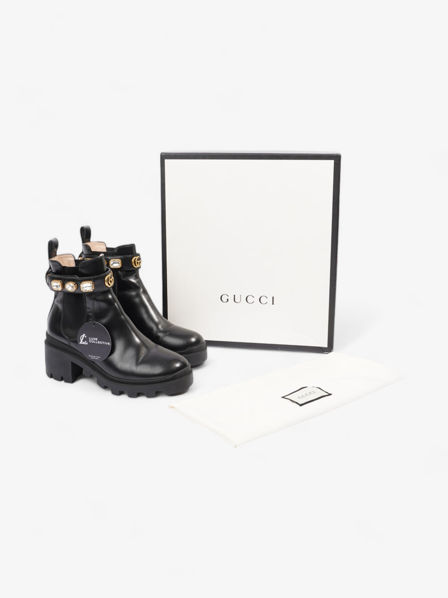 Gucci GG Crystal Ankle Boots  Black / Gold Leather EU 37.5 UK 4.5 Image 10