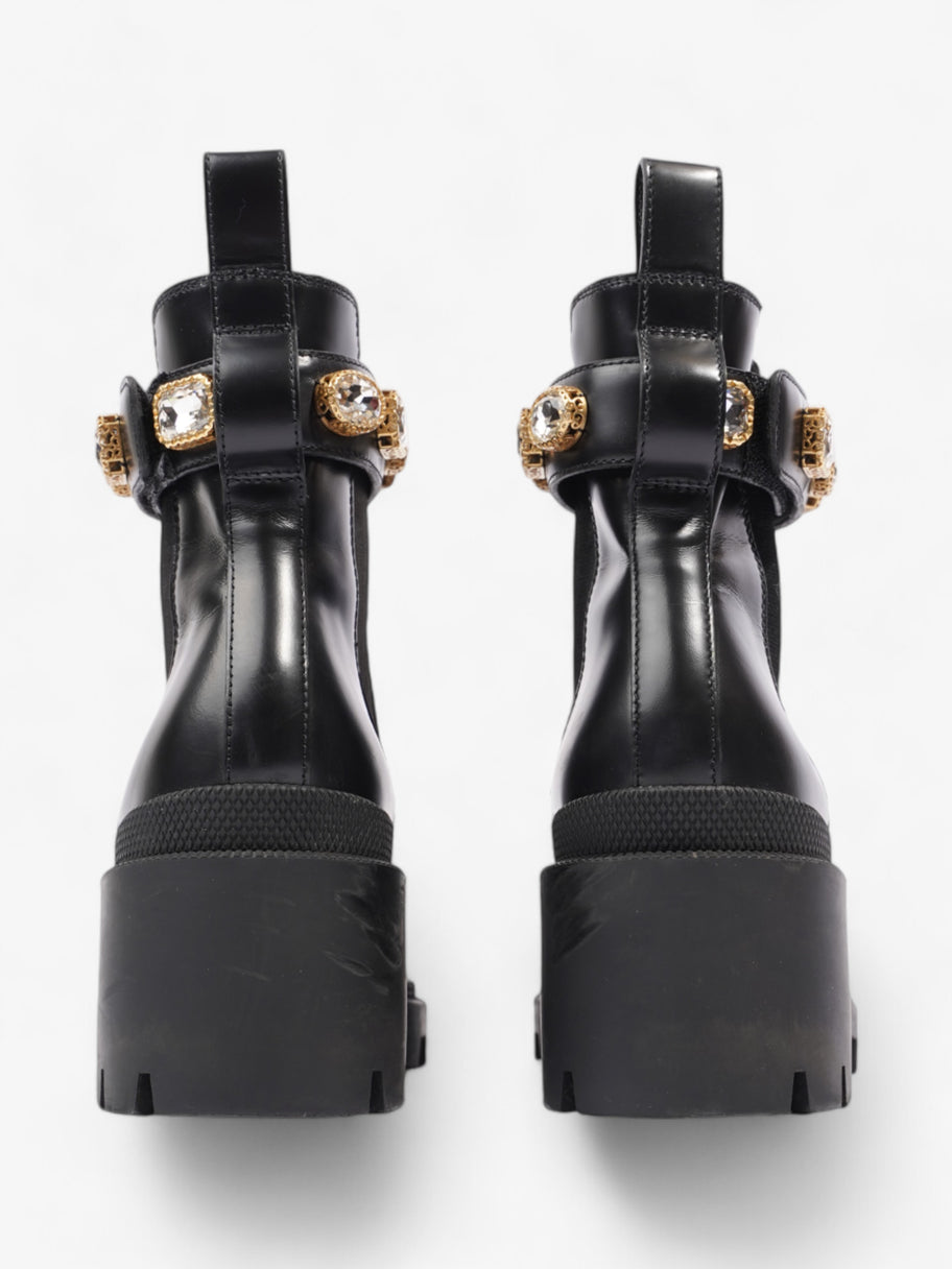 Gucci GG Crystal Ankle Boots  Black / Gold Leather EU 37.5 UK 4.5 Image 6