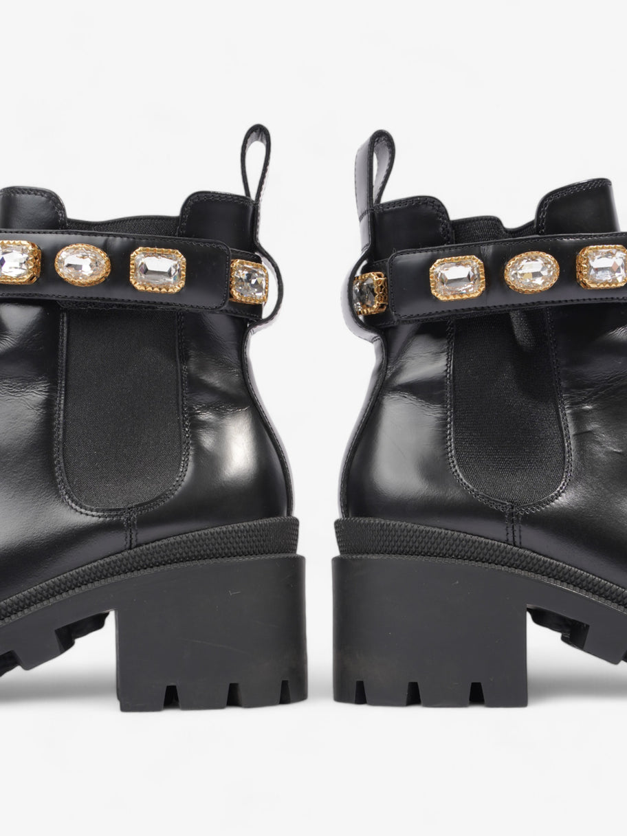 Gucci GG Crystal Ankle Boots  Black / Gold Leather EU 37.5 UK 4.5 Image 9