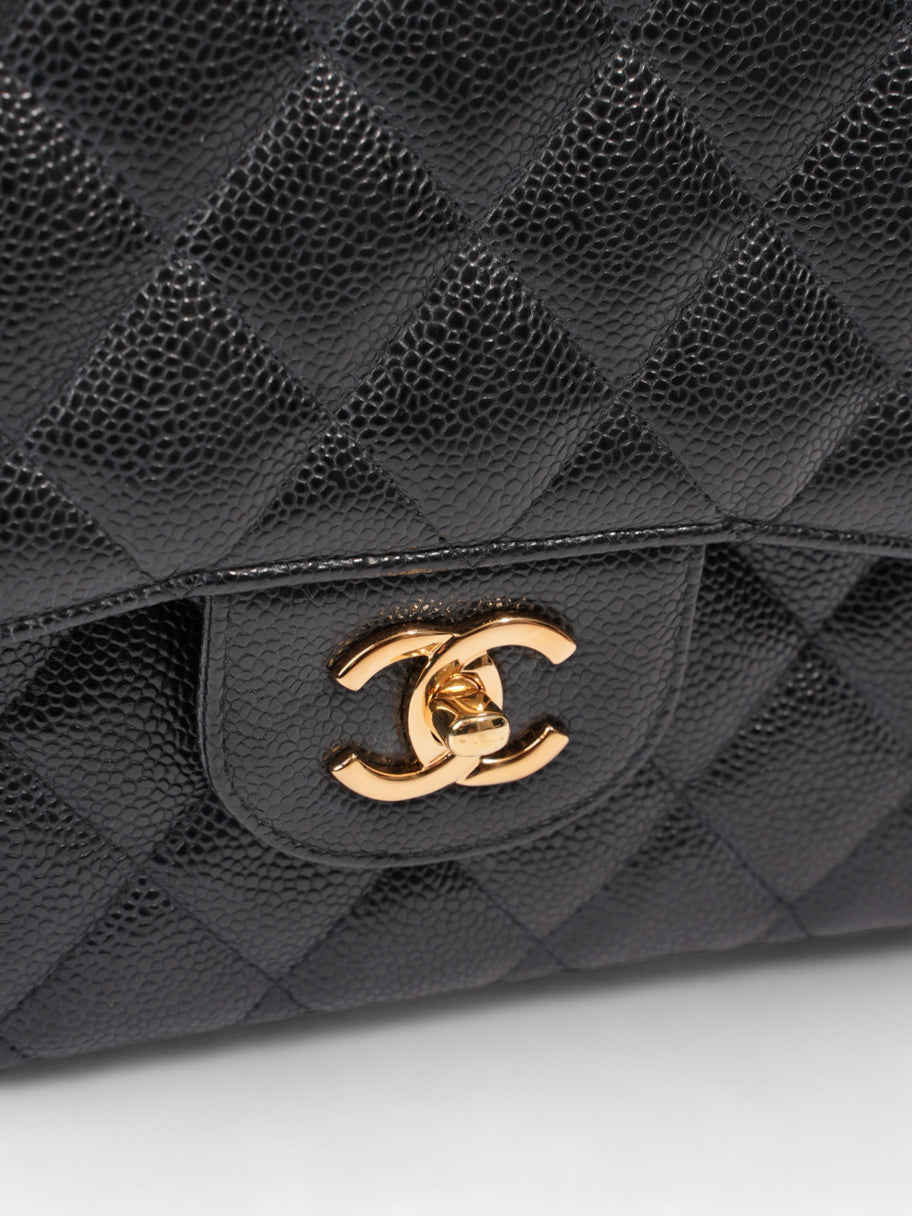 Chanel Classic Double Flap Black Caviar Leather Jumbo Image 8