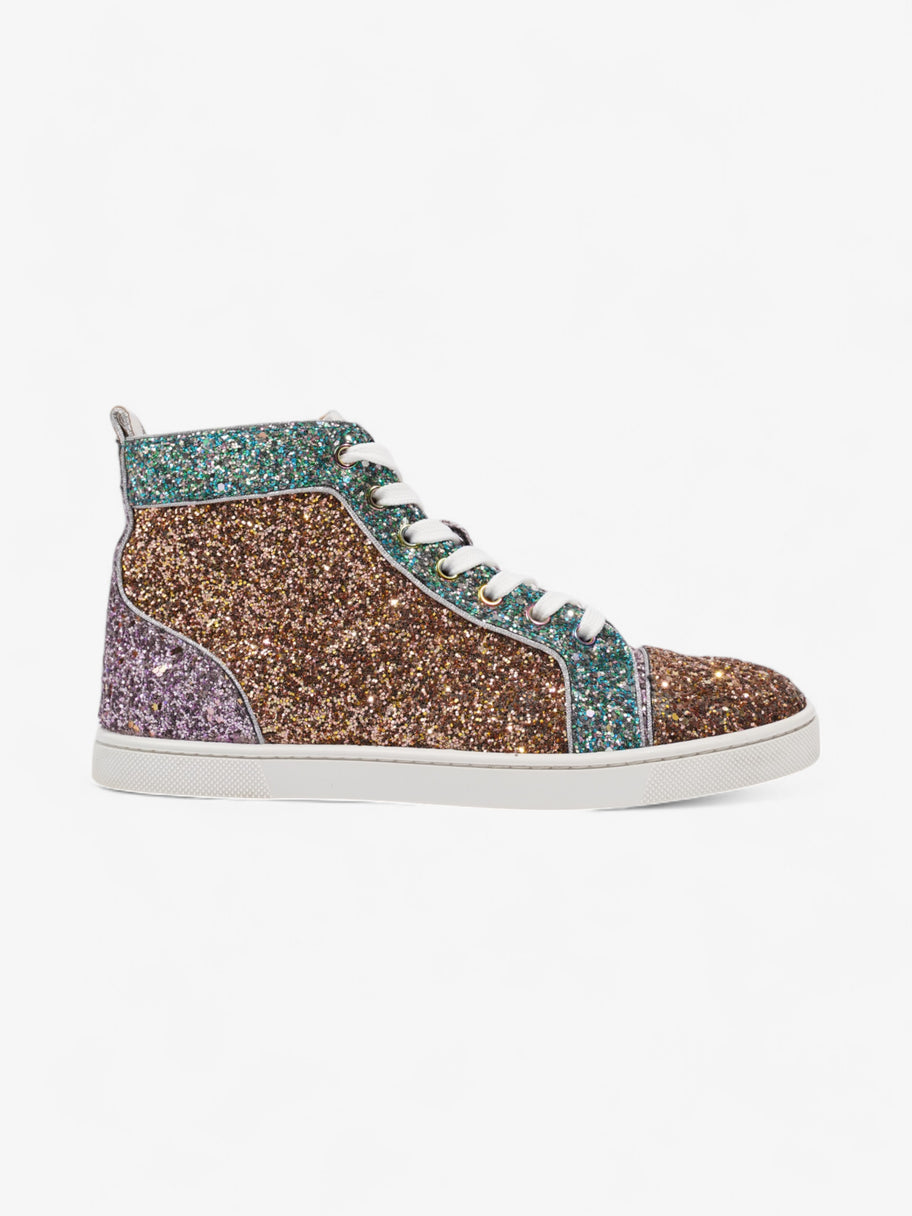 Christian Louboutin Bip Bip Orlato High-tops Gold / Turquoise / Pink Sequin EU 37 UK 4 Image 1