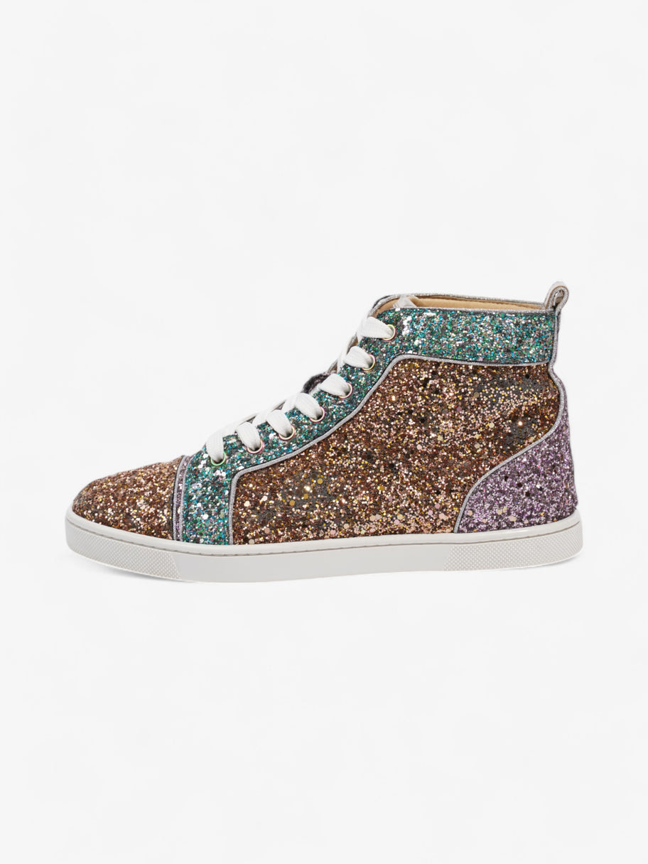 Christian Louboutin Bip Bip Orlato High-tops Gold / Turquoise / Pink Sequin EU 37 UK 4 Image 5