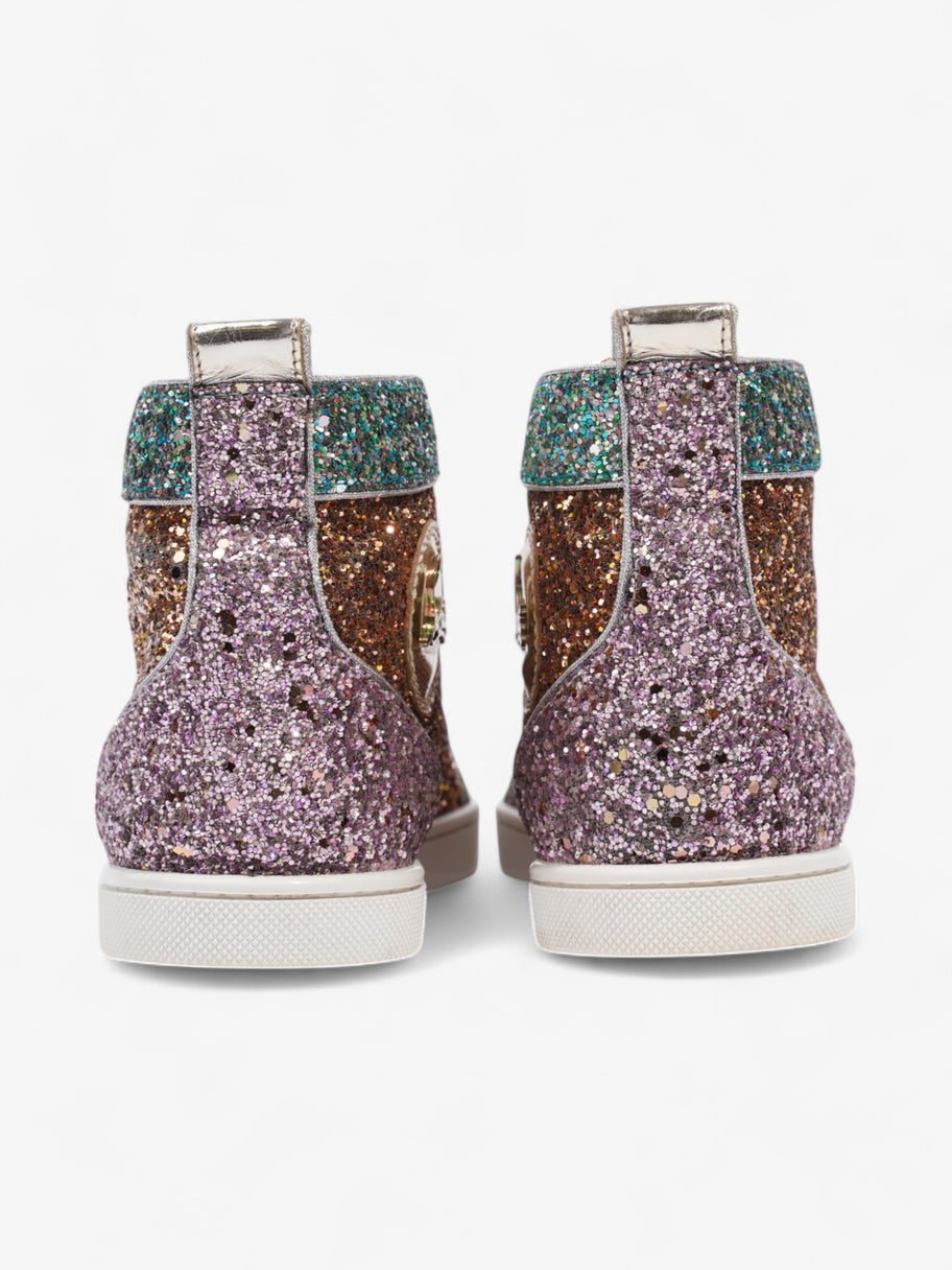 Christian Louboutin Bip Bip Orlato High-tops Gold / Turquoise / Pink Sequin EU 37 UK 4 Image 6