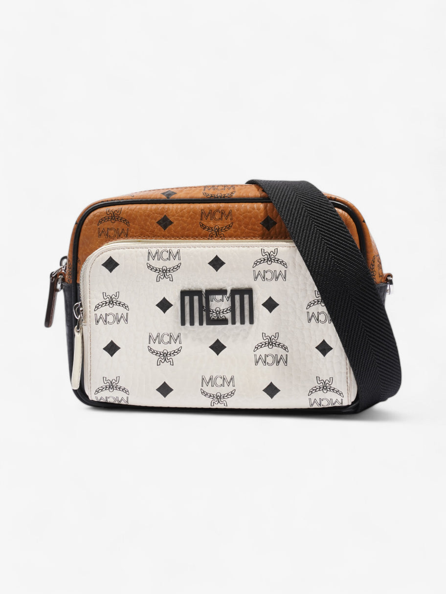 MCM Klassik Crossbody Black / Brown / White Coated Canvas Small Image 1