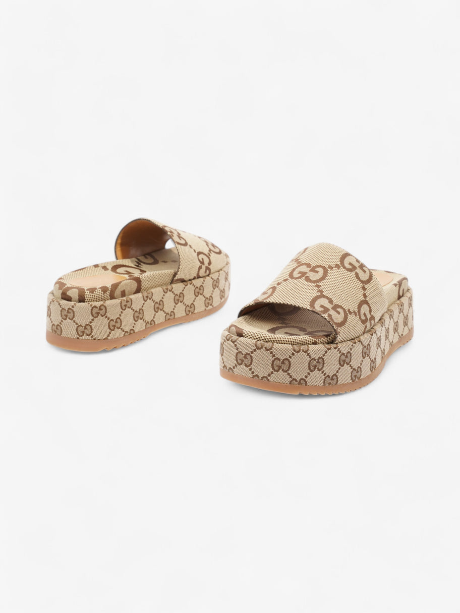 Gucci GG Platform Sandals Beige  / Brown Canvas EU 38.5 UK 5.5 Image 9