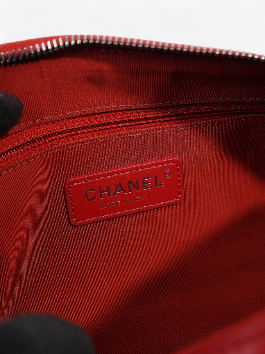 Chain Bowling Bag Red Lambskin Leather Image 9