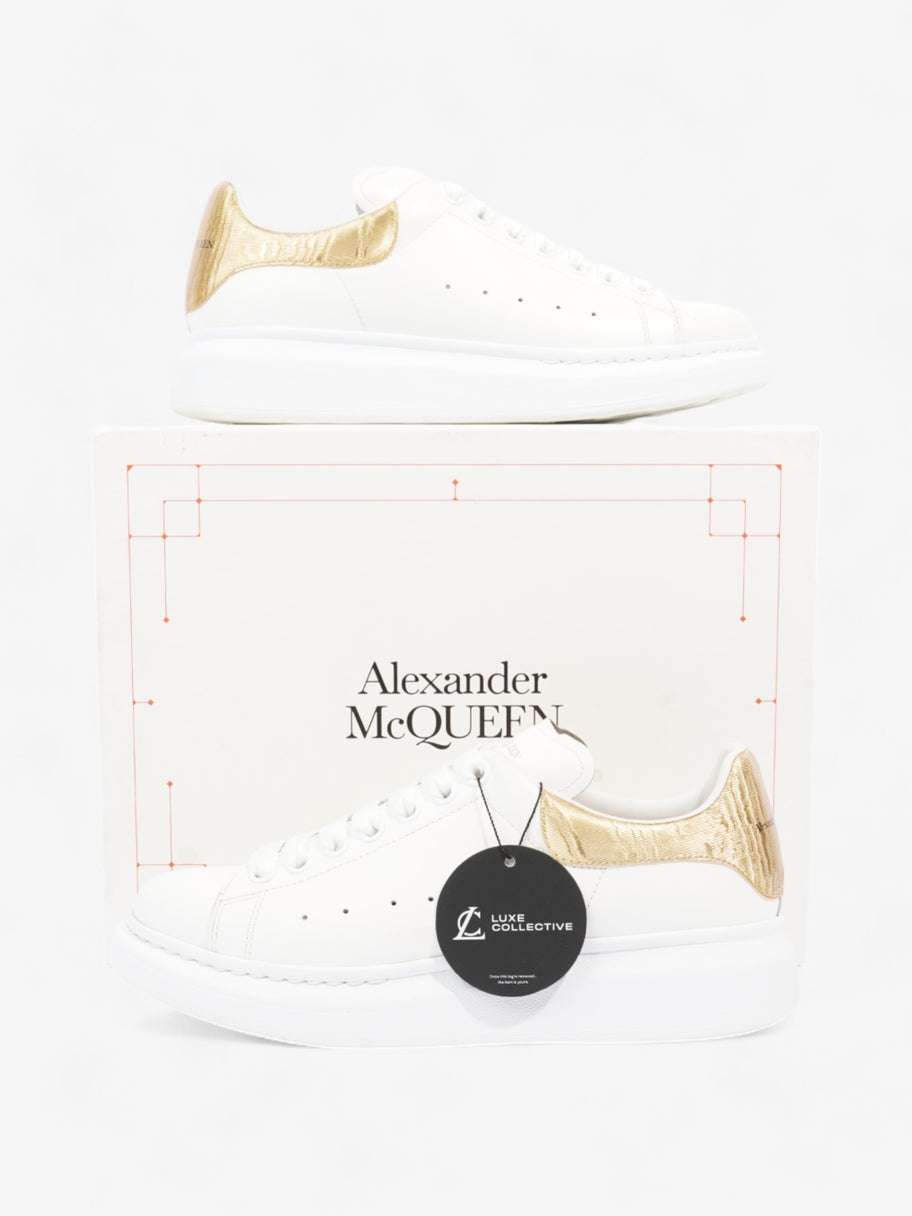 Alexander McQueen Oversized Sneaker White / Gold Metallic Tab Leather EU 40 UK 6 Image 10