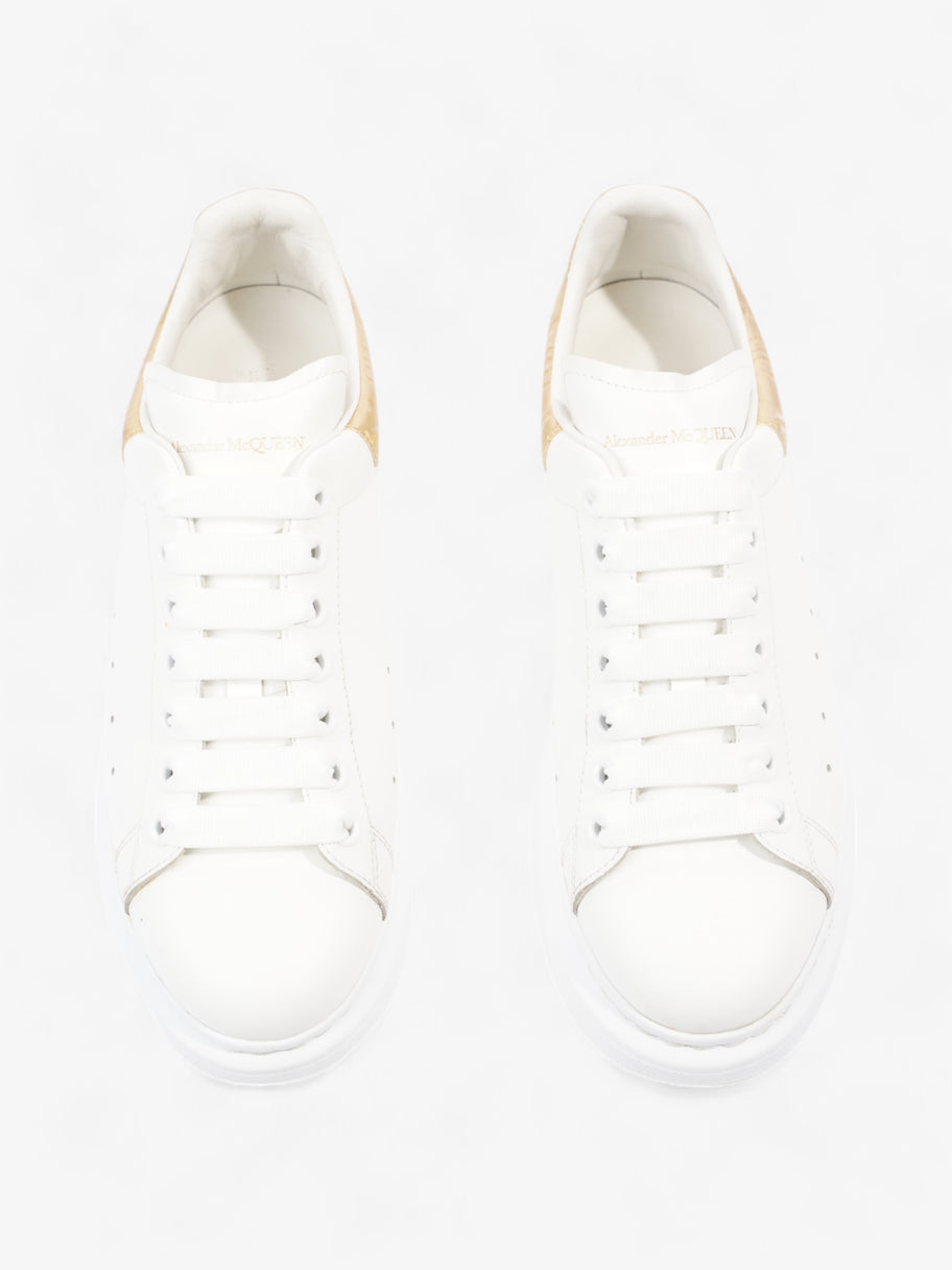 Alexander McQueen Oversized Sneaker White / Gold Metallic Tab Leather EU 40 UK 6 Image 8