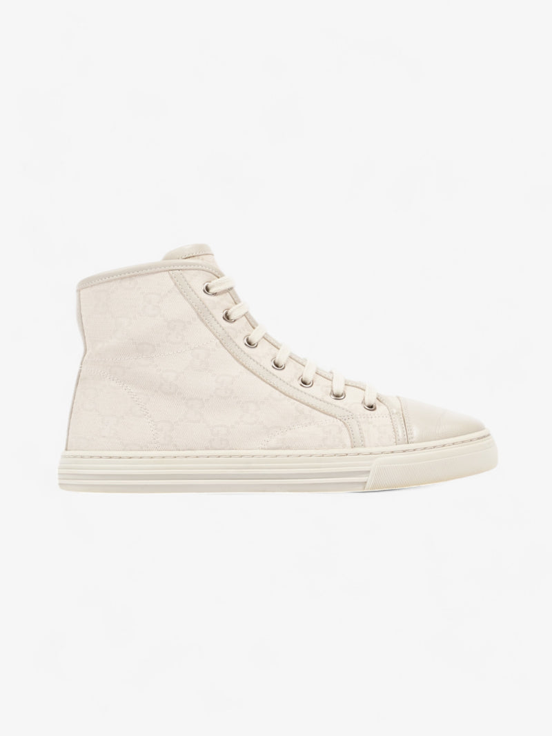  Gucci GG Monogram High-Top Sneakers Beige  Canvas EU 38 UK 5