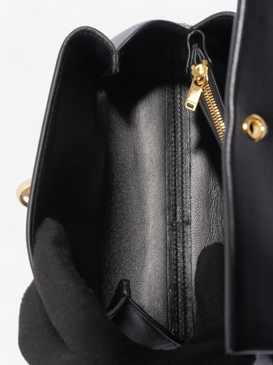 Almond Shoulder Bag Black Leather Image 8