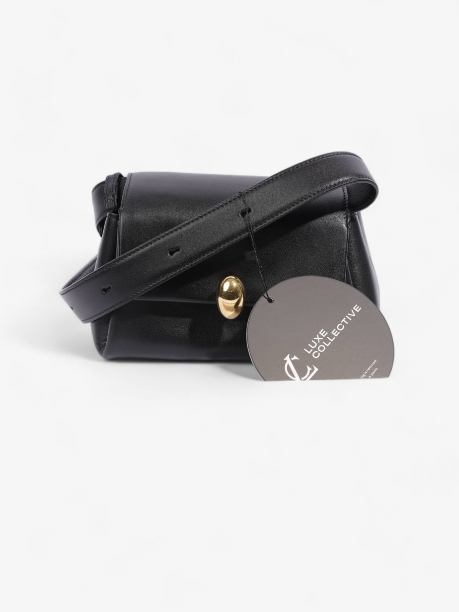 Almond Shoulder Bag Black Leather Image 9