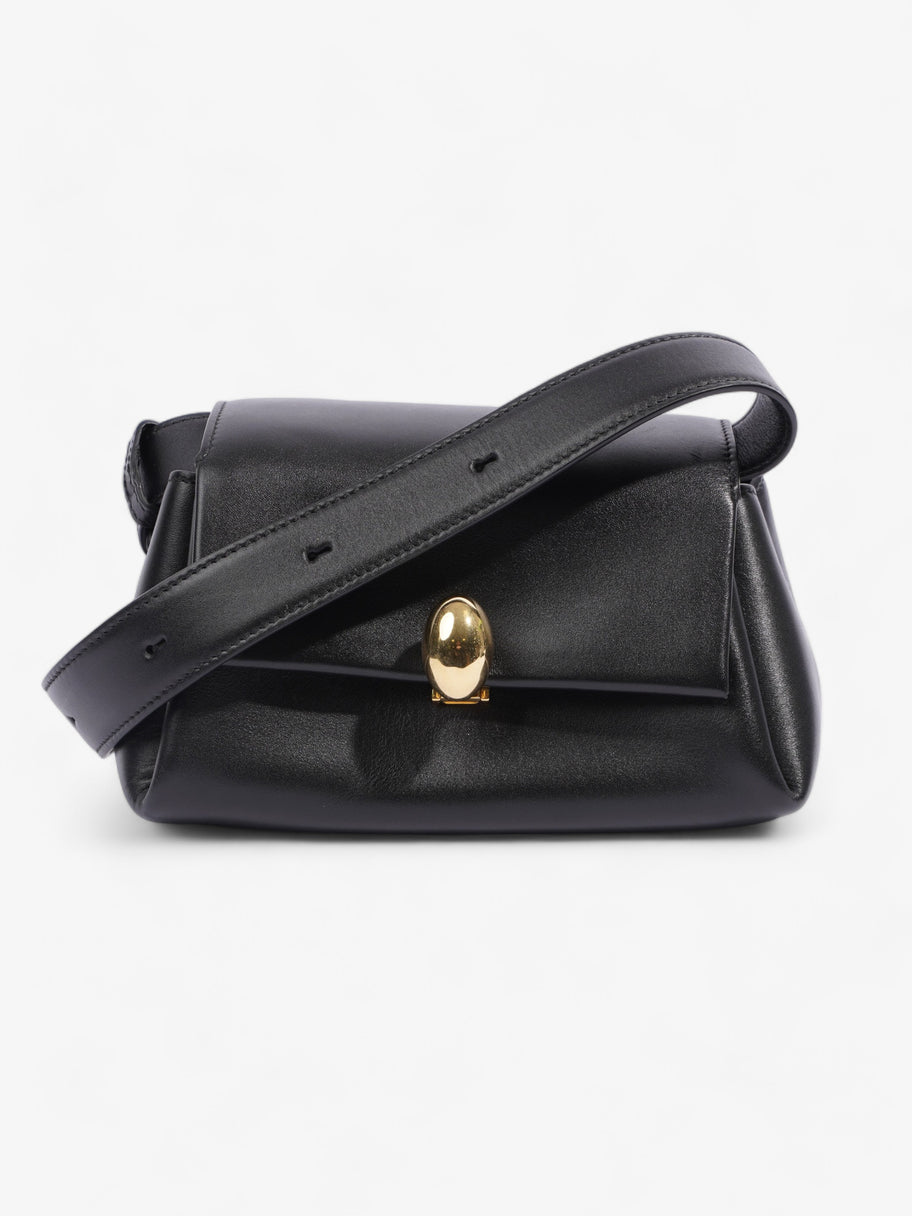Almond Shoulder Bag Black Leather Image 1