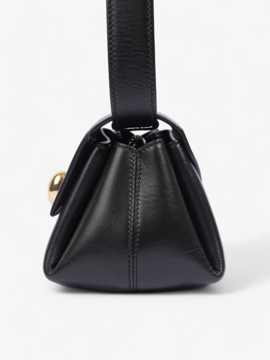Almond Shoulder Bag Black Leather Image 3