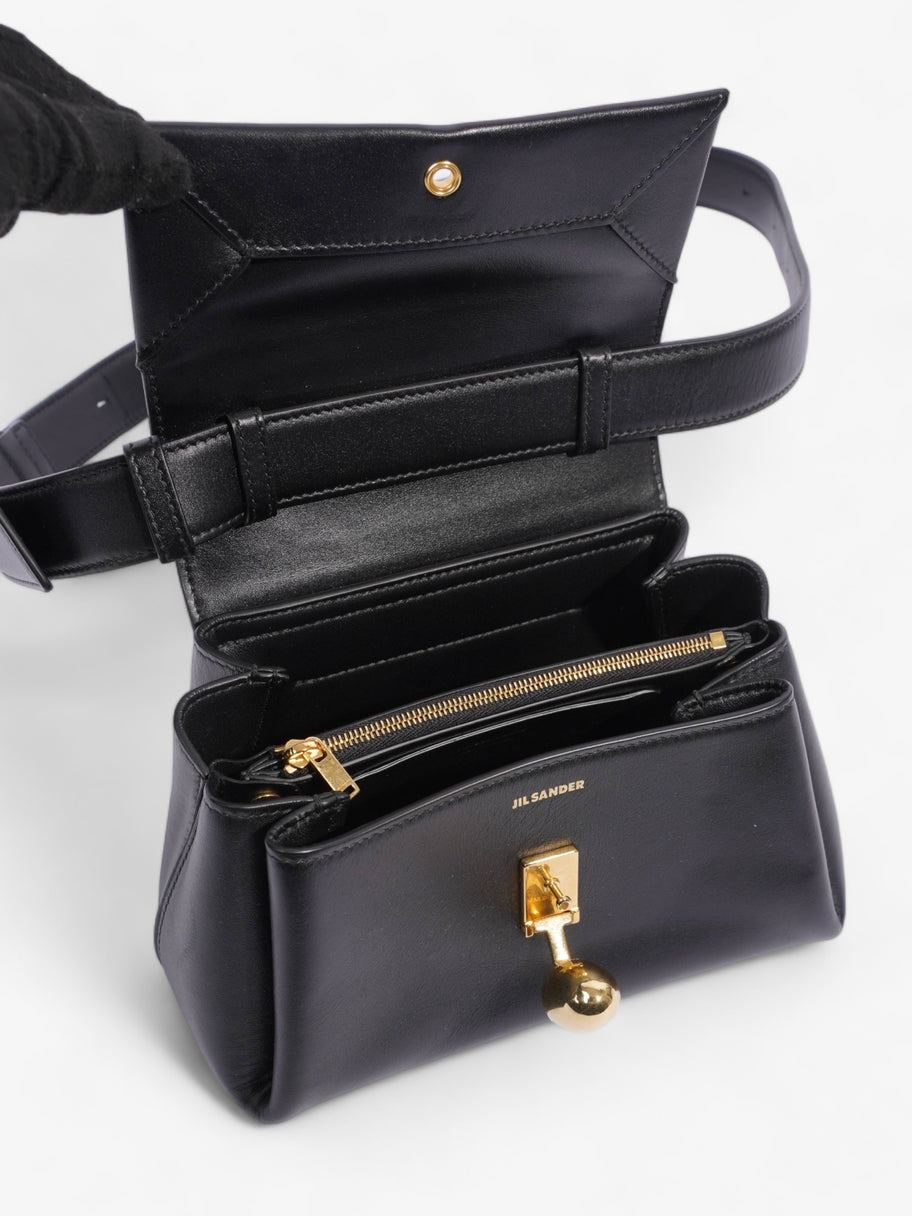 Almond Shoulder Bag Black Leather Image 7