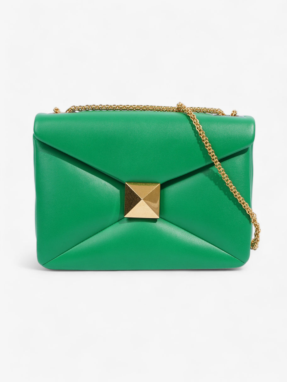 Valentino One Stud Shoulder Bag Green Calfskin Leather Image 1