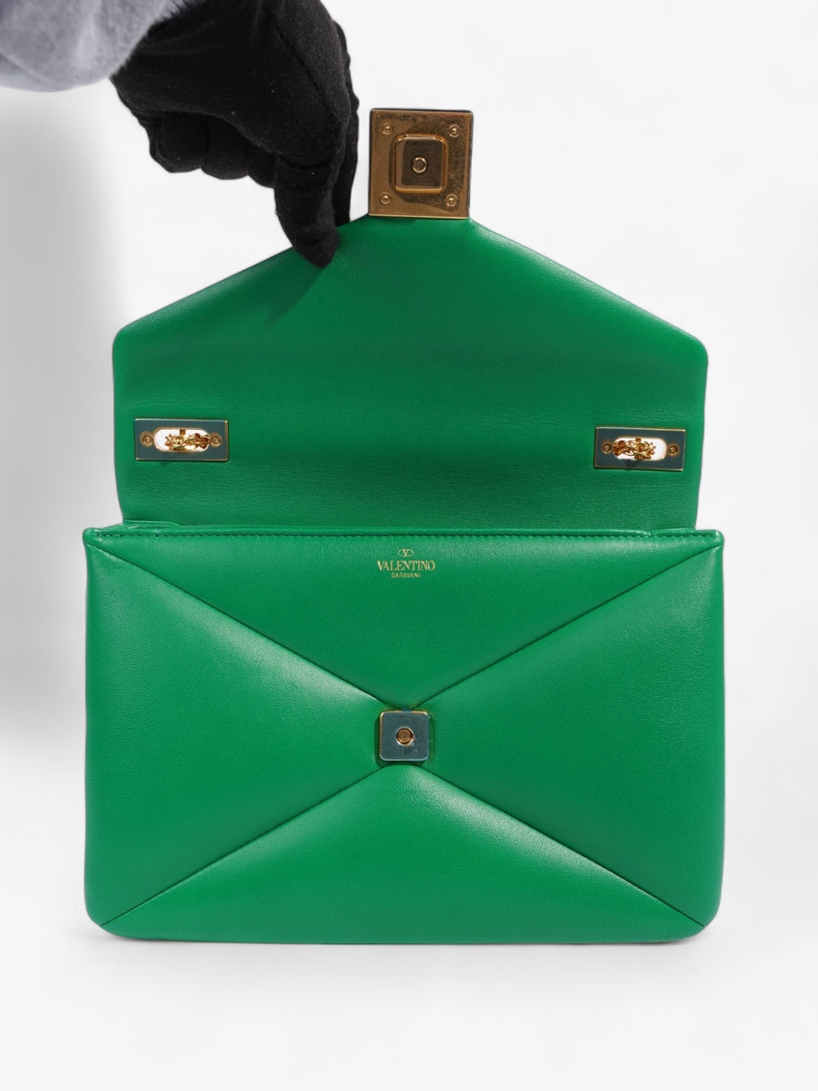 Valentino One Stud Shoulder Bag Green Calfskin Leather Image 6