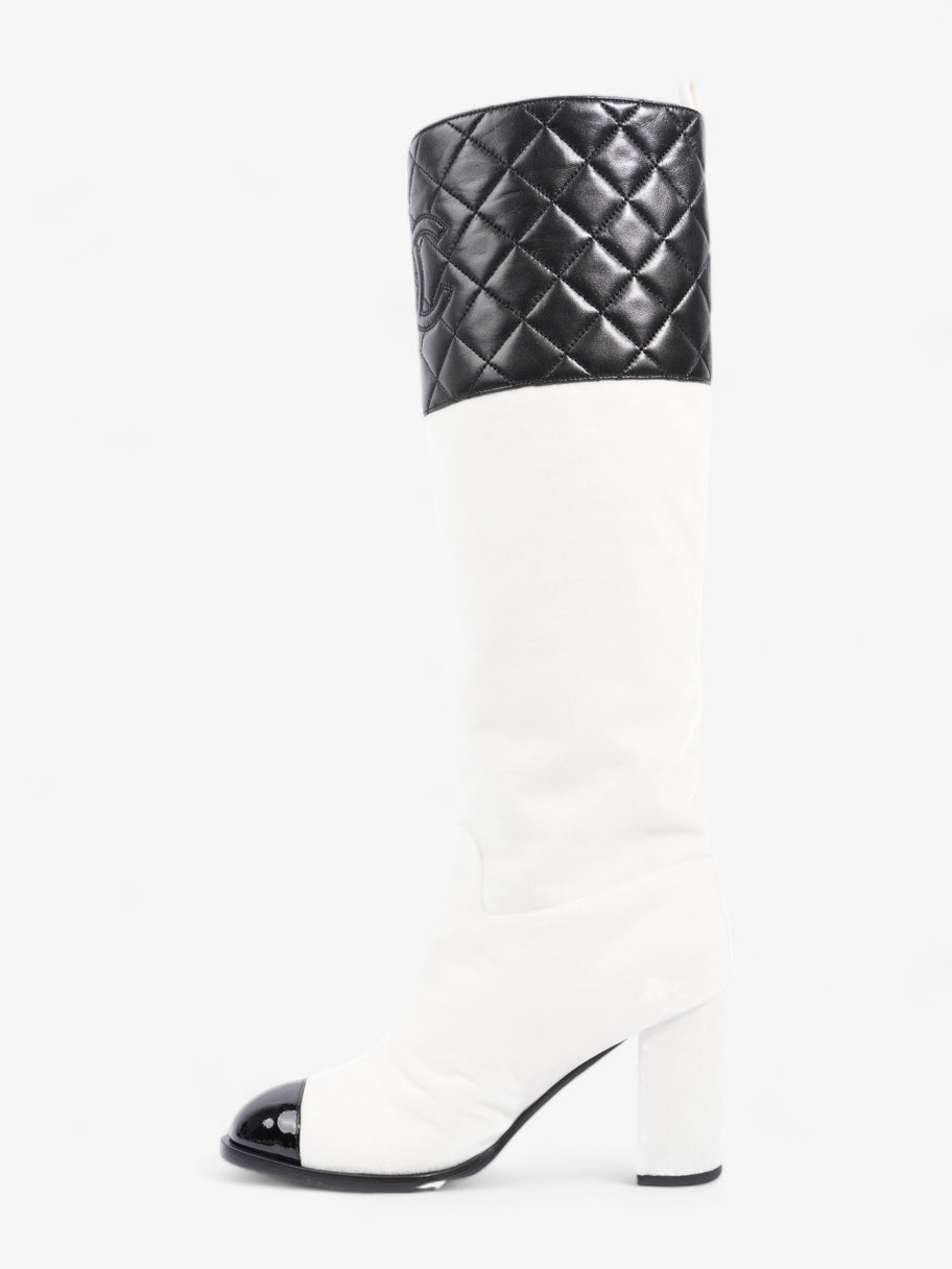 Knee High Boots White / Black Velvet EU 38 UK 5 Image 3