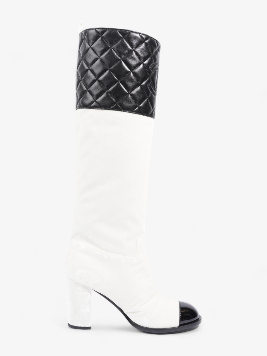 Knee High Boots White / Black Velvet EU 38 UK 5 Image 4