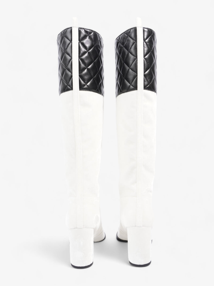 Knee High Boots White / Black Velvet EU 38 UK 5 Image 6