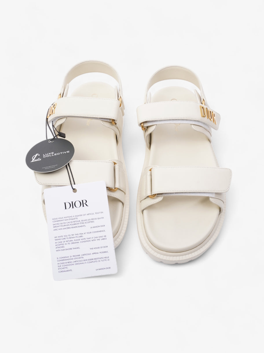 Christian Dior Dioract Sandals Cream Leather EU 38 UK 5 Image 10