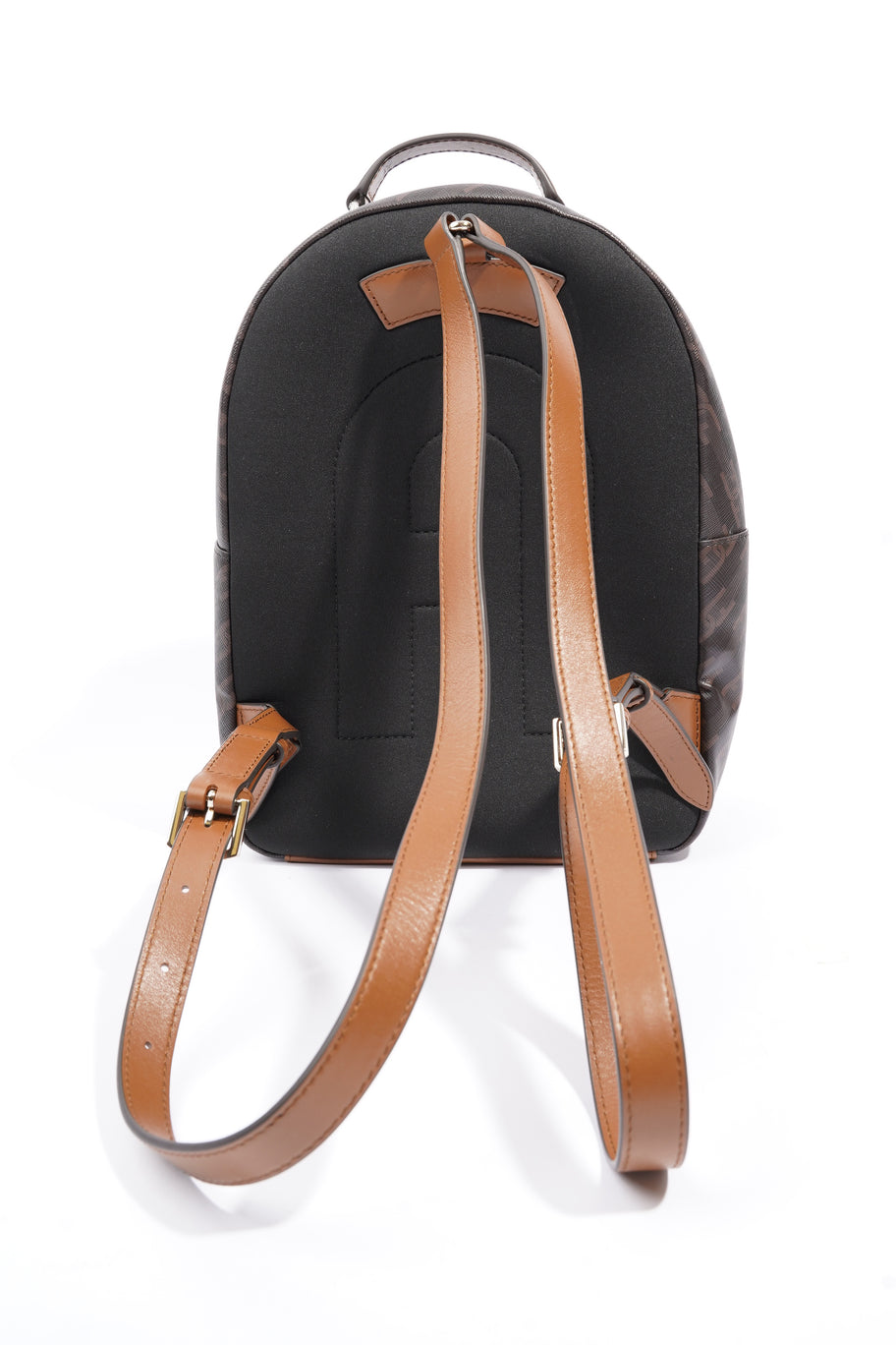 Furla Backpack Black / Brown Coated Canvas Image 4