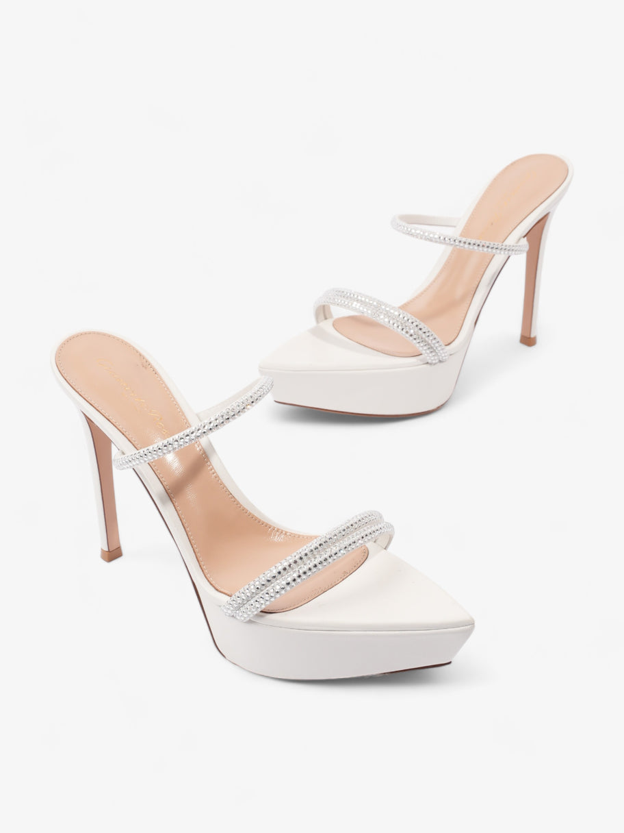 Gianvito Rossi Camoscio Platform Sandals 120mm White Leather EU 37.5 UK 4.5 Image 9