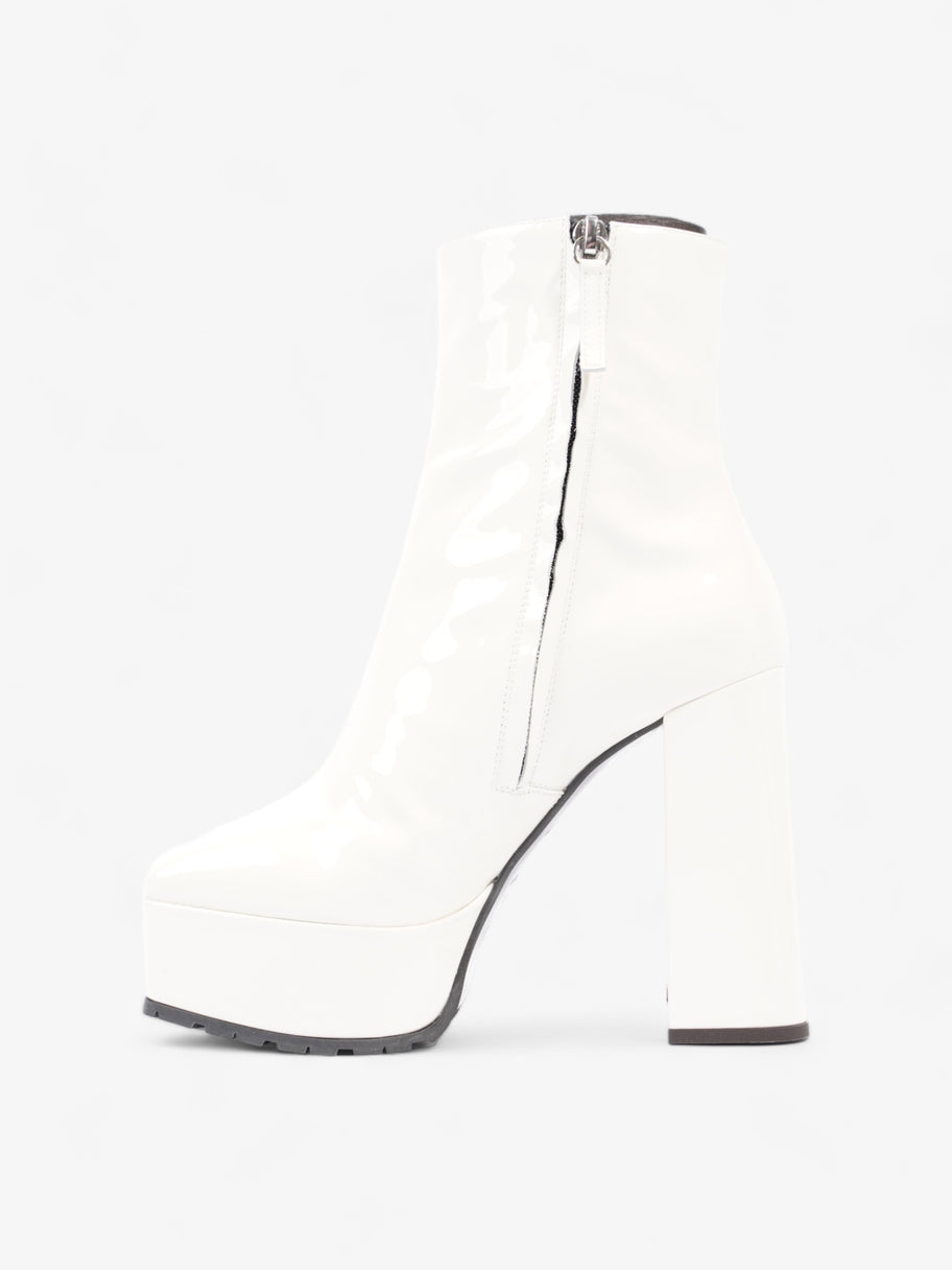 Platform Heeled Boots 120mm White Patent Leather EU 36 UK 3 Image 3