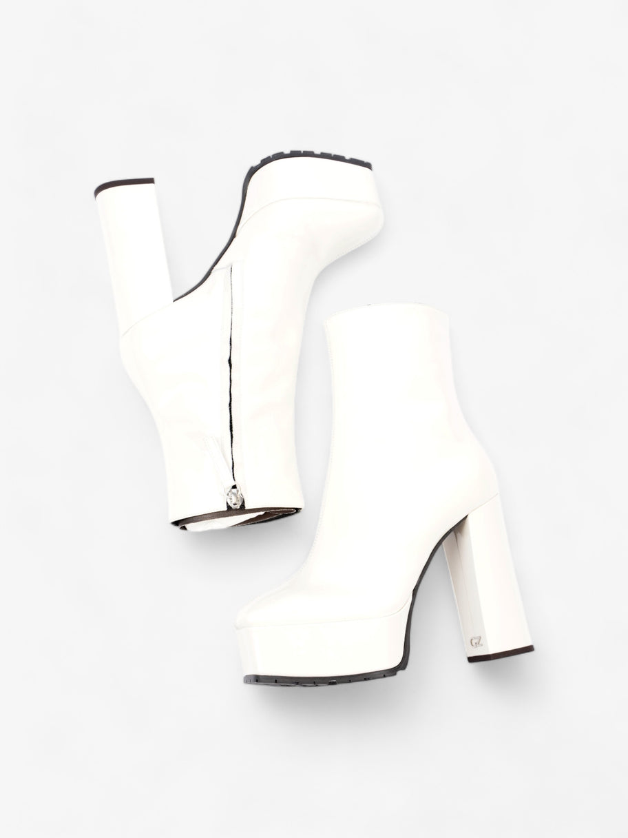 Platform Heeled Boots 120mm White Patent Leather EU 36 UK 3 Image 9