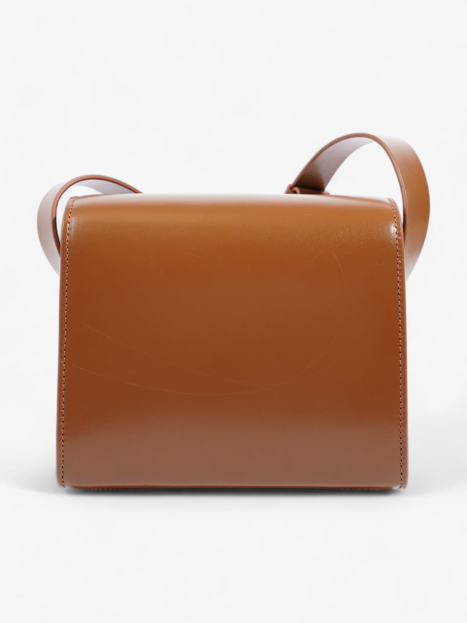 Camera Boxy Shoulder Bag Brown Calfskin Leather Image 4