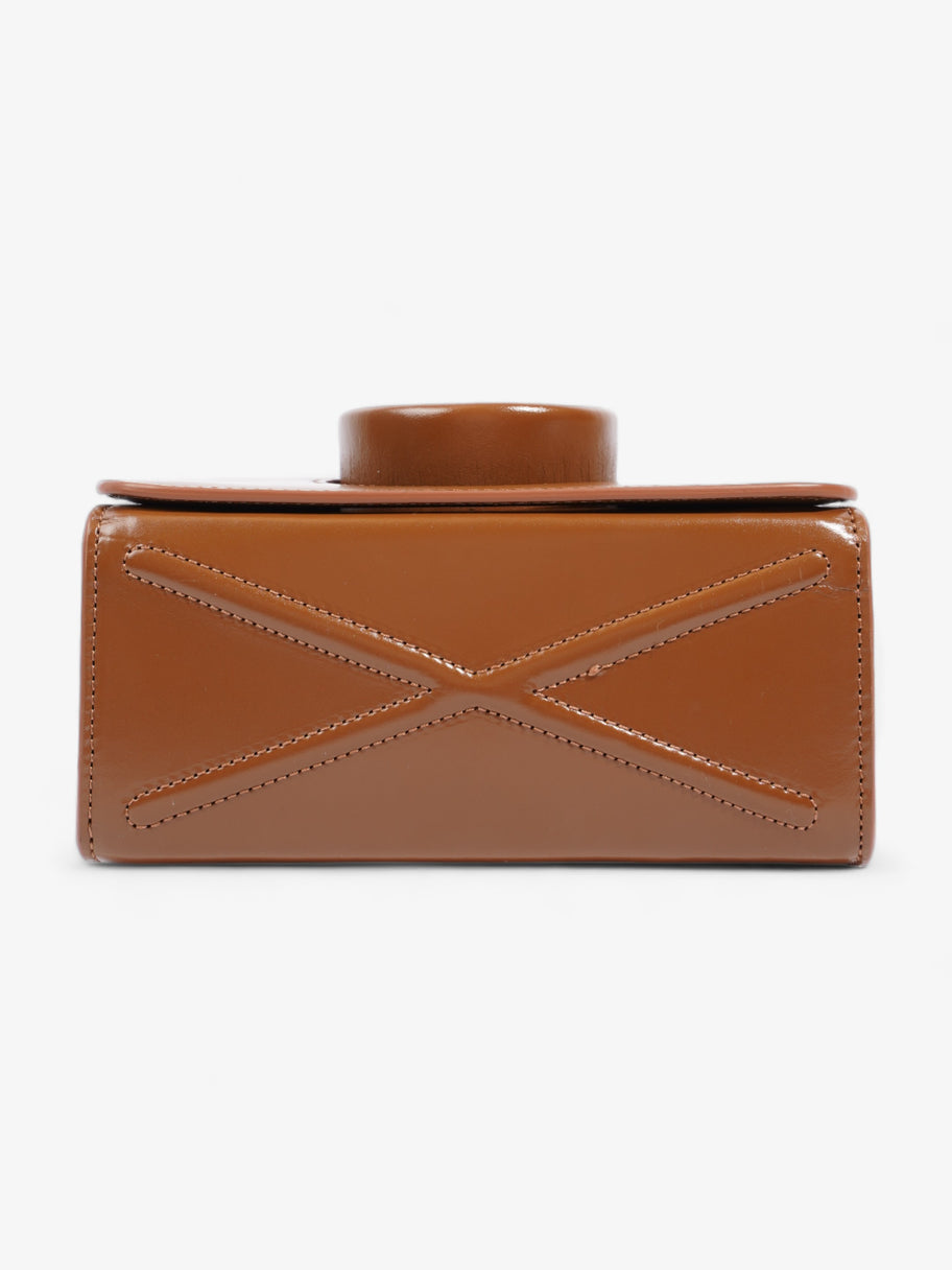 Camera Boxy Shoulder Bag Brown Calfskin Leather Image 6