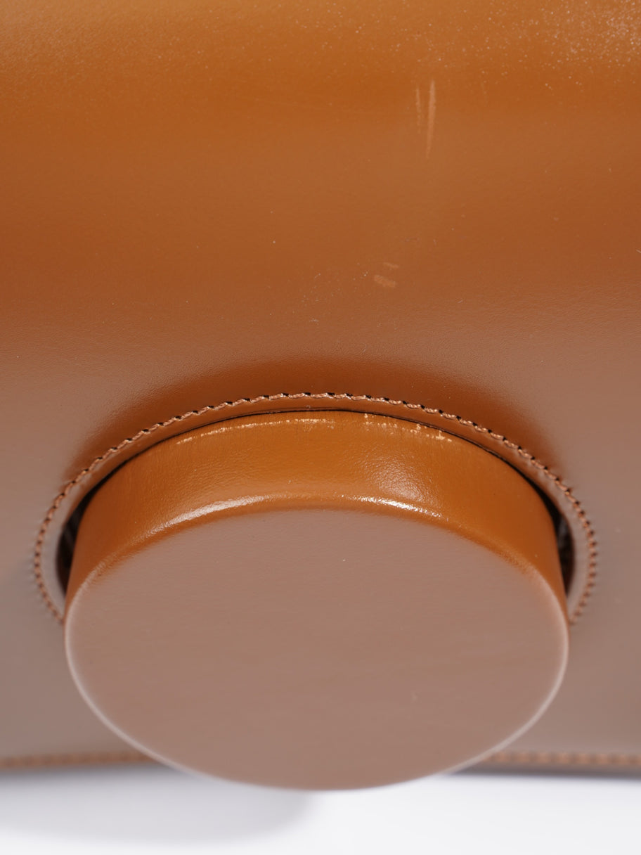 Camera Boxy Shoulder Bag Brown Calfskin Leather Image 7