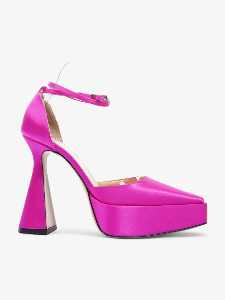 Bow Chain Platform Pumps 140mm Pink Satin EU 39 UK 6 Image 4