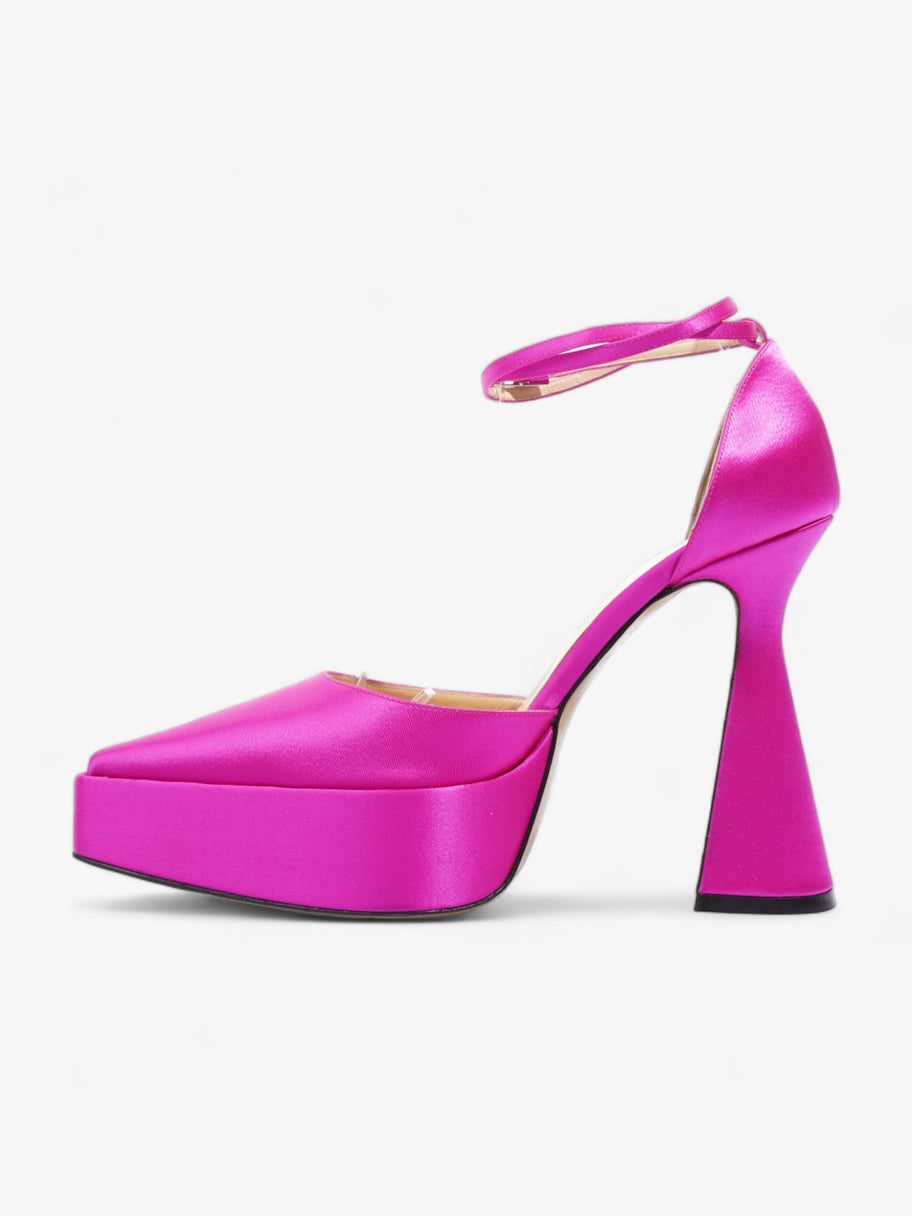 Bow Chain Platform Pumps 140mm Pink Satin EU 39 UK 6 Image 5