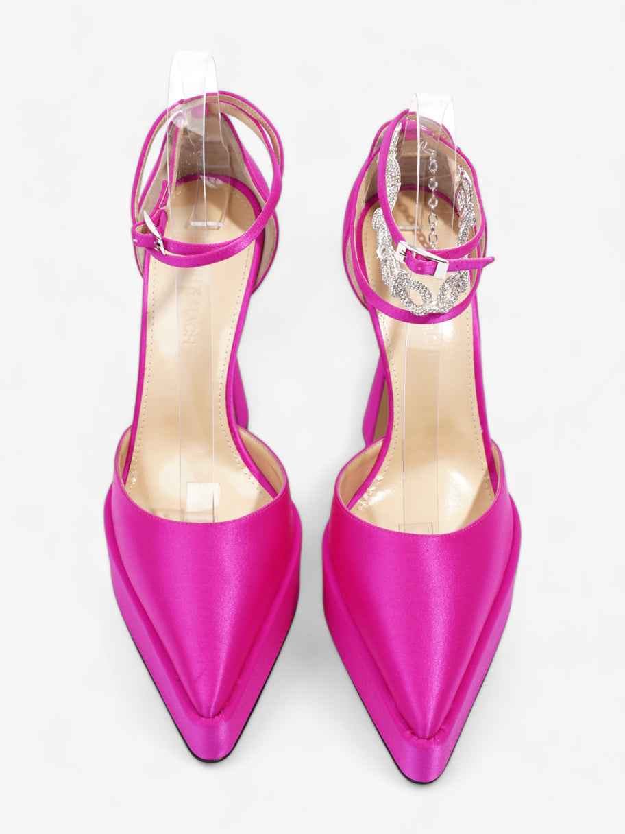 Bow Chain Platform Pumps 140mm Pink Satin EU 39 UK 6 Image 8