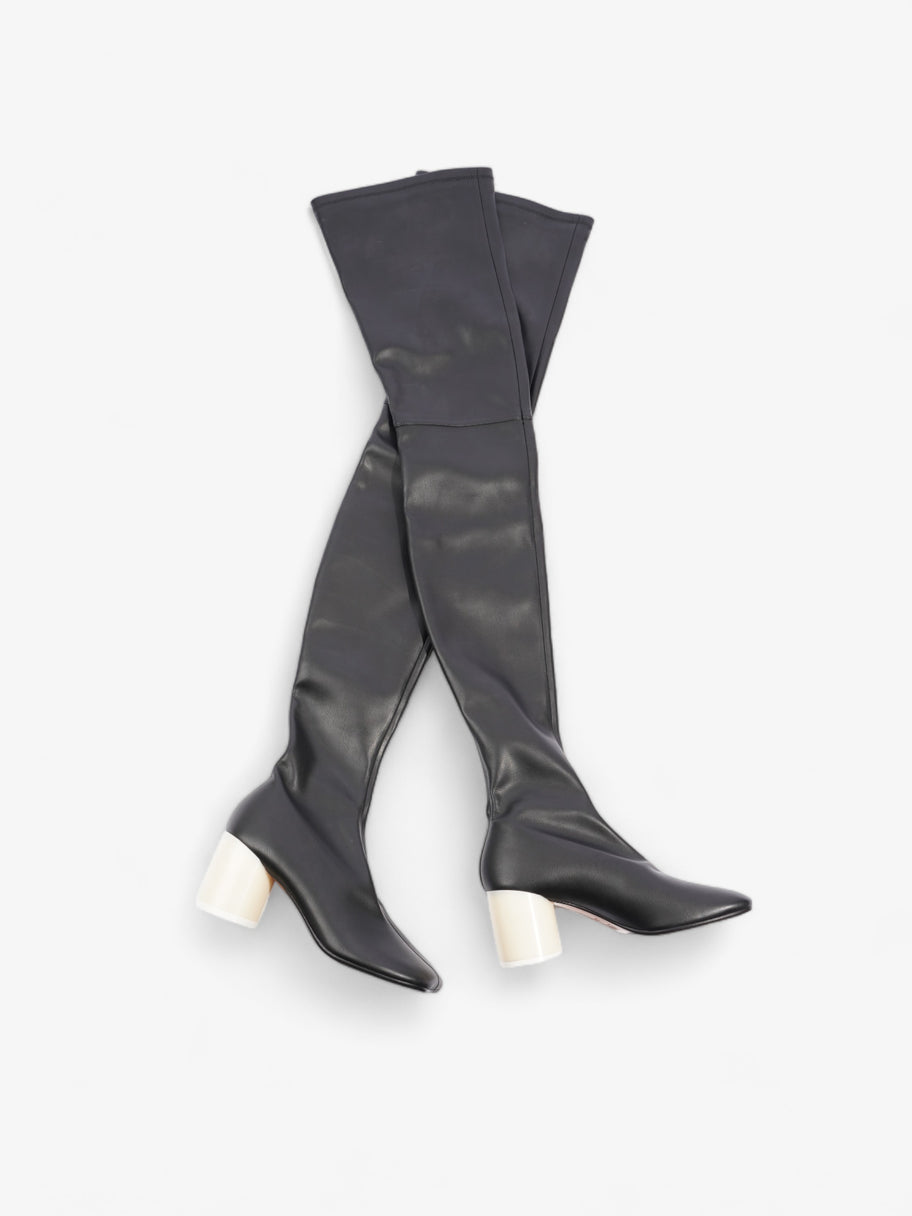 Over The Knee Boots 70mm Black Leather EU 37 UK 4 Image 2