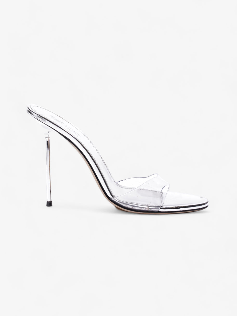 Mirror Lidia Mule 100mm Silver Leather EU 40 UK 7 Image 1