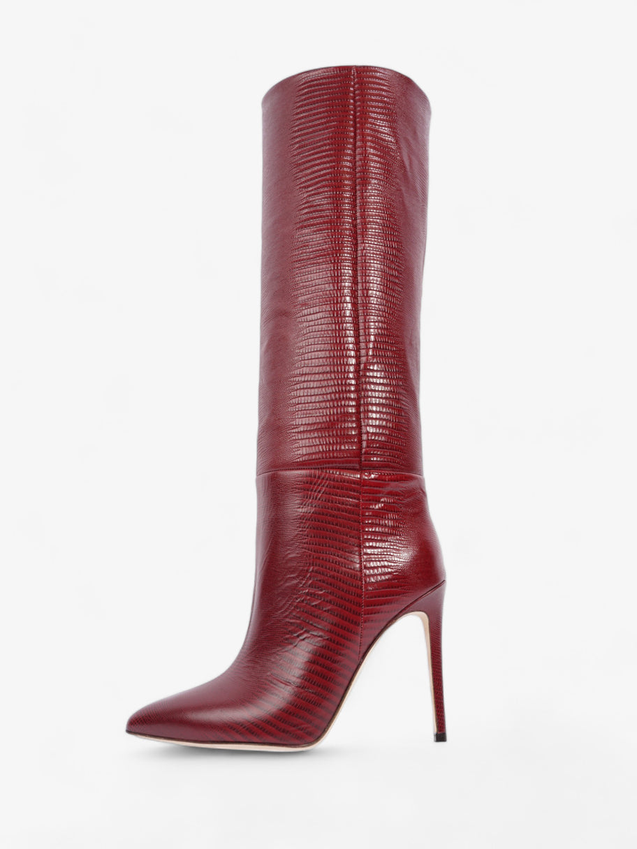 Printed Lizard Stiletto Boot 105mm Rouge Noir Leather EU 40 UK 7 Image 5