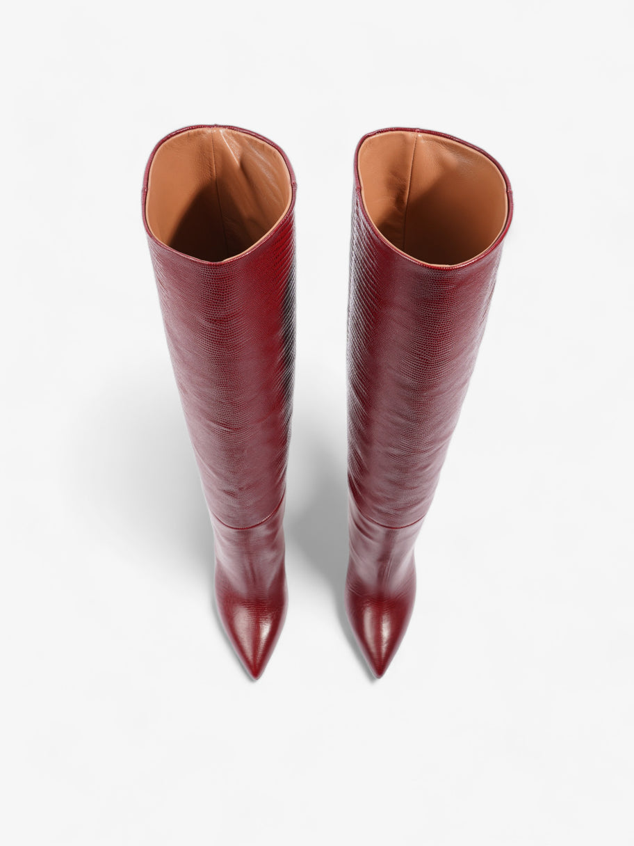Printed Lizard Stiletto Boot 105mm Rouge Noir Leather EU 40 UK 7 Image 8